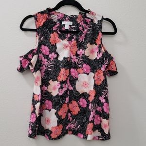 Floral Cold Shoulder Top